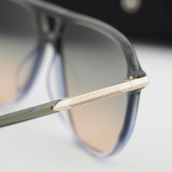 Rag & Bone RNB1074/S 03UK 98 Aviator Sunglasses - Green/Gold/Brown Teal - Picture 9 of 11